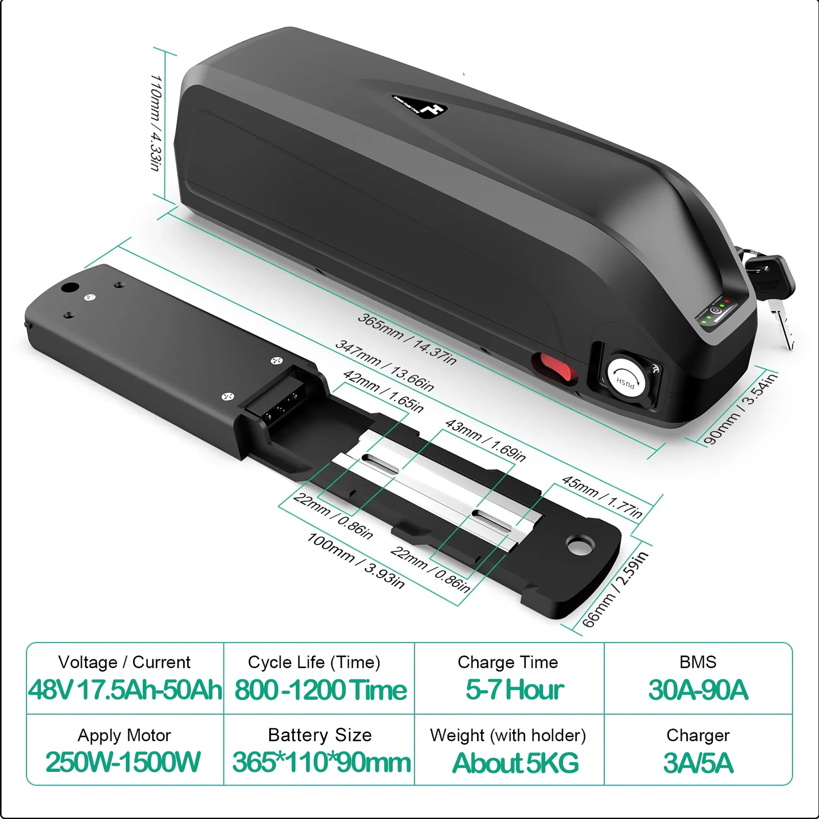 48V chamrider Electric Bicycle - Ebike Battery 48V 20Ah Hailong ulasan dan harga